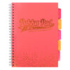 Caiet cu spirala si separatoare Pukka Project Book Blush matematica A4 coral 8247-BLS(SQ)