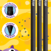 Blister creion HB negru cu guma de sters, BE02X3+GUM(SSC102) BL