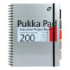 Caiet cu spirala si separatoare Pukka Pads A4 Executive Metallic Project Book, 200file, 80 g, coperti cartonate, silver 6970-MET(1)