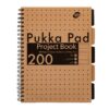 Caiet cu spirala si separatoare Pukka Pad Jotta Kraft Project Book, A4 dictando, 200file, hartie 80g, coperti cartonate 9566-KRA