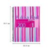 Caiet cu spirala Pukka Pad Stripes dictando A4, 200 file, coperti PP, roz JP018(2)