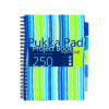 Caiet cu spirala si separatoare Pukka Pad Project Book Stripes A4, 250 pagini dictando, albastru PROBA4(4)