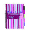 Caiet cu spirala si separatoare Pukka Pad Project Book Stripes A4, 250 pagini dictando, roz PROBA4(3)