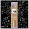PLANȘĂ FUNNY MAT  NEAGRA - UNICORNI + Cadou set creta, SFU707