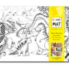 PLANȘĂ FUNNY MAT - ERA JURASIC + CADOU SET INSTRUMENTE DE COLORAT, SFU1009