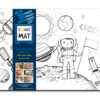 PLANȘĂ FUNNY MAT - SPATIU + CADOU SET INSTRUMENTE DE COLORAT, SFU1013