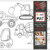 PLANȘĂ FUNNY MAT - CAMIOANE DE CONSTRUCȚII   + CADOU SET INSTRUMENTE DE COLORAT, SFU1112