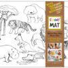 PLANȘĂ FUNNY MAT - ANIMALE SALBATICE + CADOU SET INSTRUMENTE DE COLORAT, SFU1114