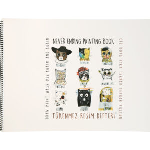ALBUM DE COLORAT REUTILIZABIL FUNNY MAT-1 25x35 cm, 8 PAGINI- PISICI+ CADOU SET INSTRUMENTE DE COLORAT, SFU3012