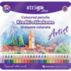 Creioane colorate Strigo, seria 'ARTIST', 24 culori, cutie metalica, lemn cedru SSC357