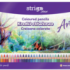 Creioane colorate Strigo, seria 'ARTIST', 36 culori, cutie metalica, lemn cedru SSC358