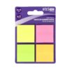 Notite autoadezive Strigo patrate, 4x20 file neon, 35x35 mm SSN035