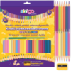 Creioane colorate duble, Strigo, 24 bucati, 48 culori Pastel, triunghiulare, cu ascutitoare SSC352