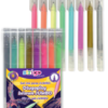 Pixuri cu gel Strigo Jumbo, 8 culori neon+metalice, 0.8mm SSC382