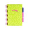 Caiet cu spirala si separatoare, STRIGO PADS Project Book Neon, A5, Dictando, PADS088