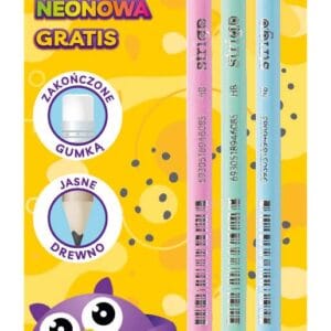 Blister Creioane Strigo HB PASTEL X3 + guma NEON SSC150X3+SSC002