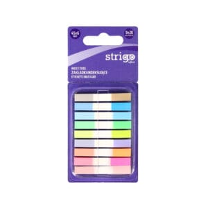 Etichete Indexare Strigo adezive, 9x20 file mix culori, 45x6 mm SSN021