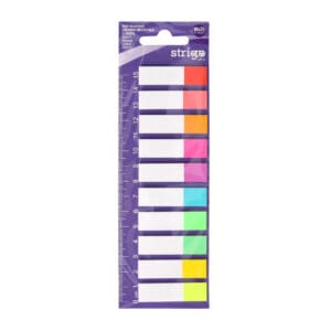 Etichete Indexare Strigo cu riglă 10x20 file, 10 culori Neon, 45x12mm SSN037