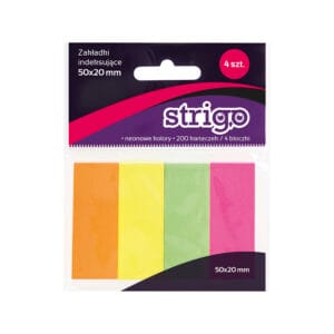 Notite Adezive Strigo 4 paduri 50X20mm 200 File Neon SSN006