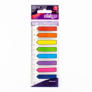Etichete indexare Strigo adezive 8 paduri 45x12mm 120 file neon SSN011