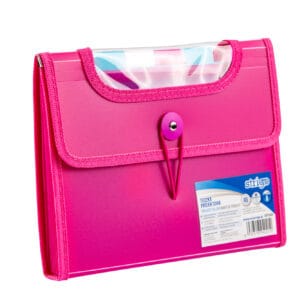 Mapa Strigo Plastic Extensibil A5 6 Compartimente Roz SF040