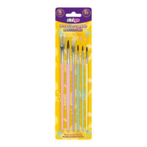 Pensule Strigo din lemn, Pastel, 6 bucati SSC175