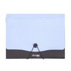 Mapa Strigo PP, A4, 13 compartimente, inchidere cu elastic, clips metalic, albastru SF049