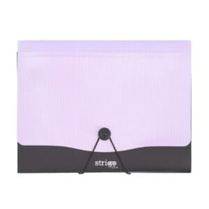 Mapa Strigo PP, A4, 13 compartimente, inchidere cu elastic, clips metalic, mov SF050