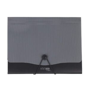 Mapa Strigo PP, A4, 13 compartimente, inchidere cu elastic, clips metalic, gri SF052