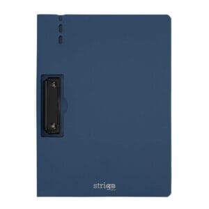 Clipboard Strigo vertical A4 cu clip metalic lateral, suport stilou, albastru marin SF060