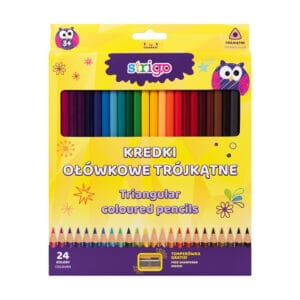 Creioane colorate Strigo, 24 culori, cu ascutitoare SSC115