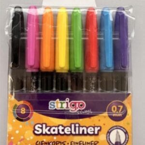 Fineliner Strigo Skateliner, 8 culori, 0.7mm SSC401