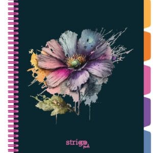 Caiet cu spirala si separatoare, STRIGO PADS Project Book Flori, A4, Matematica, PADS075