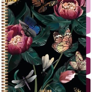 Caiet cu spirala si separatoare, STRIGO PADS Project Book Flori, A4, Matematica, PADS077