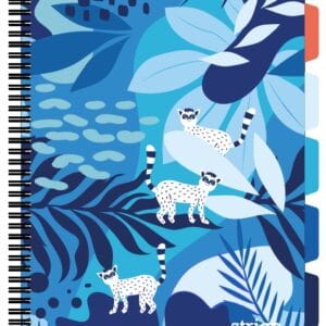 Caiet cu spirala si separatoare, STRIGO PADS Project Book Jungle A4, Matematica, PADS035