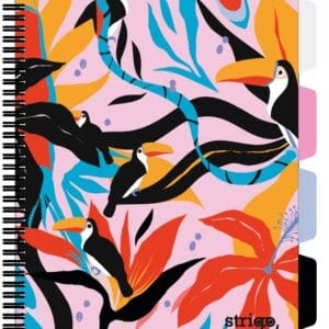 Caiet cu spirala si separatoare, STRIGO PADS Project Book Jungle A4, Matematica, PADS034