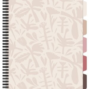 Caiet cu spirala si separatoare, STRIGO PADS Project Book Floral A4, Matematica, PADS044