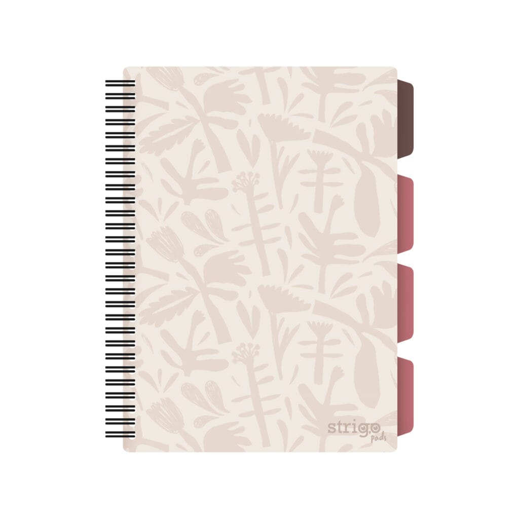 Caiet cu spirala si separatoare, STRIGO PADS Project Book Floral B5, Matematica, PADS047
