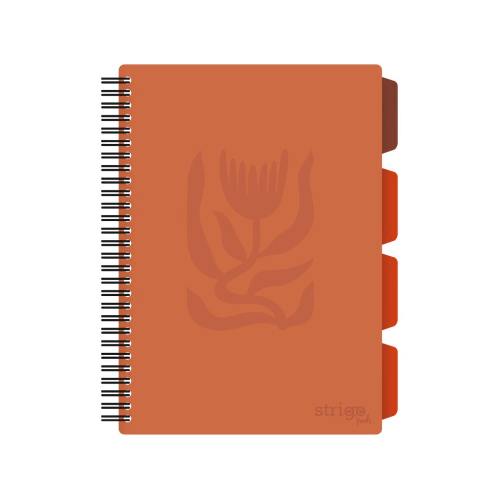 Caiet cu spirala si separatoare, STRIGO PADS Project Book Floral B5, Matematica, PADS046