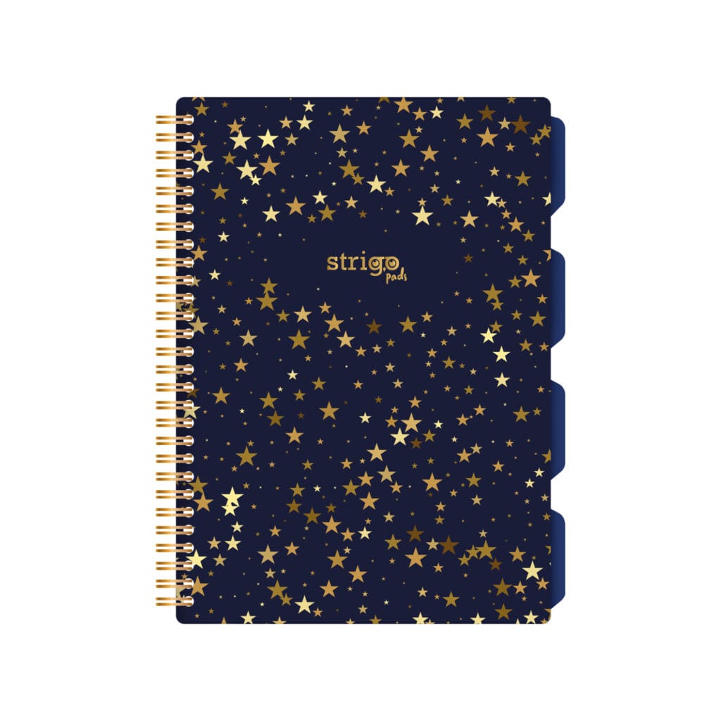 Caiet cu spirala si separatoare, STRIGO PADS Project Book STARS, B5, Matematica, PADS008