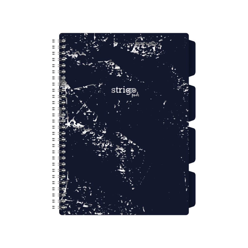 Caiet cu spirala si separatoare, STRIGO PADS Project Book Marmorat B5, Matematica, PADS029