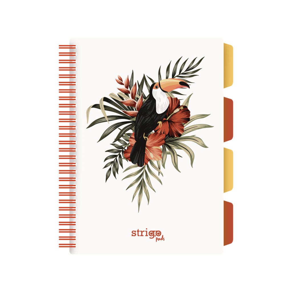 Caiet cu spirala si separatoare, STRIGO PADS Project Book TROPICAL, B5, Matematica, PADS064